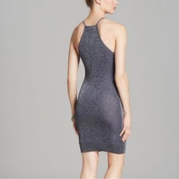 Bec and Bridge Womans Silver Metallic Cocktail Dress Sleeveless Halter size 6 - Picture 7 of 10